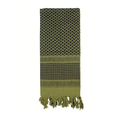 Foulard SHEMAGH 105 x 105 cm OLIVE/NOIR
