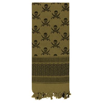 Foulard SHEMAGH LEBKY 107 x 107 cm VERT-NOIR