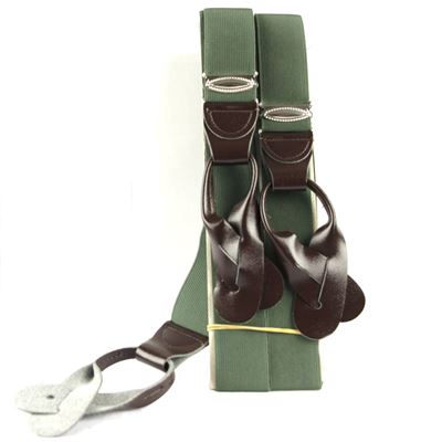 Bretelles AČR lisses en cuir VERTS