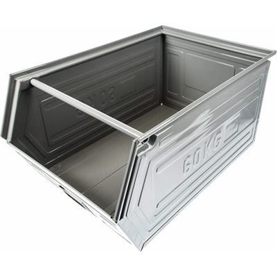 Caisse métallique de rangement biseautée 63 kg / 400 × 600 × 300 mm d'occasion