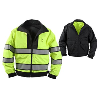 Veste RÉFLÉCHISSANTE réversible IMPERMÉABLE JAUNE/NOIR