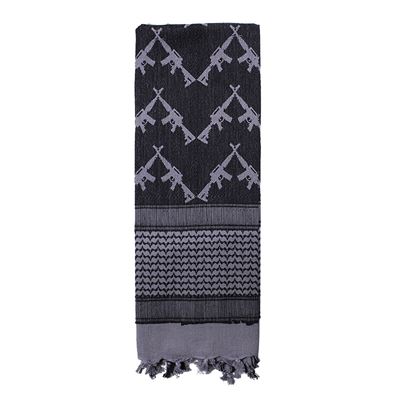 Foulard SHEMAGH CROSSED RIFLES 107 x 107 cm GRIS