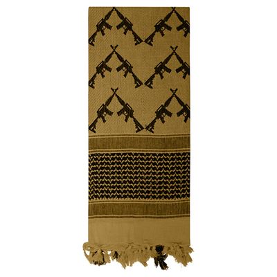 Foulard SHEMAGH CROSSED RIFLES 107 x 107 cm COYOTE
