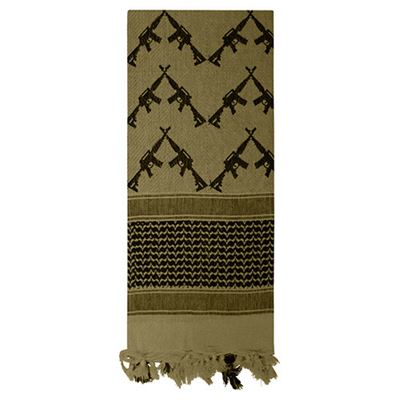 Foulard SHEMAGH CROSSED RIFLES 107 x 107 cm VERT
