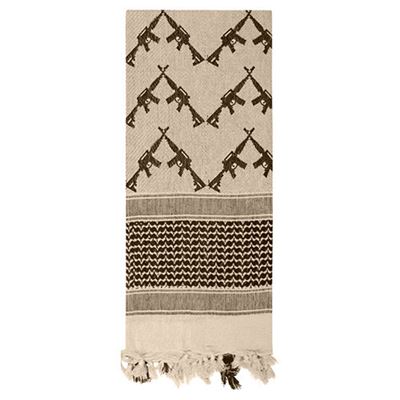 Foulard SHEMAGH CROSSED RIFLES 107 x 107 cm TAN