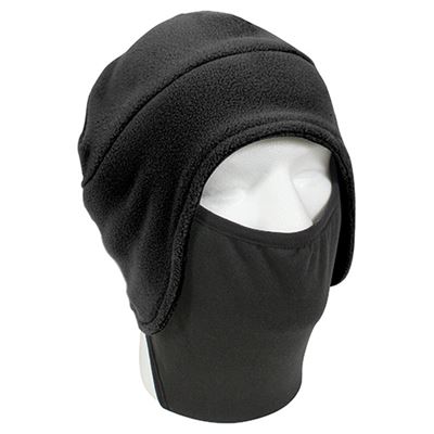 Casquette FLEECE avec masque en polyester NOIR