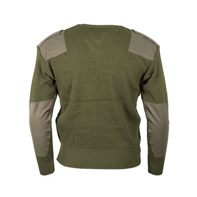 Pull ITALIEN col en V en laine VERT Armée italienne 91035911 3