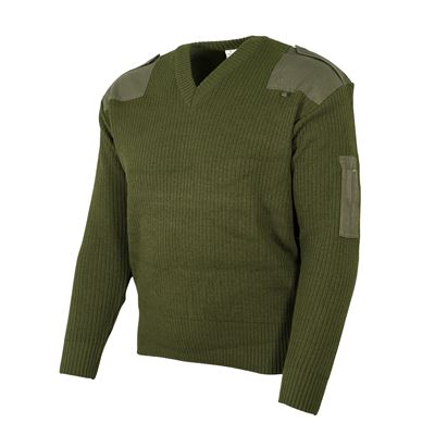 Pull ITALIEN col en V en laine VERT