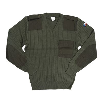 Pull AČR col en V modèle 97 VERT Armée tchèque 845197-Z 2