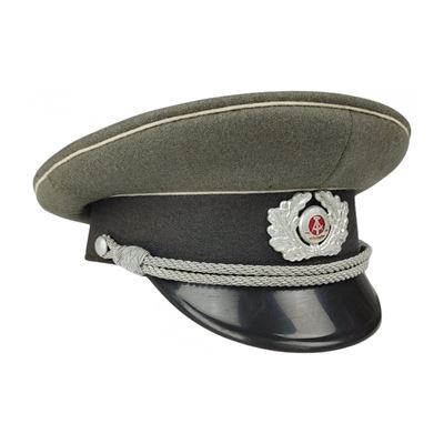 Casquette d'officier de la NVA, modèle original, GRISE / bordure blanche
