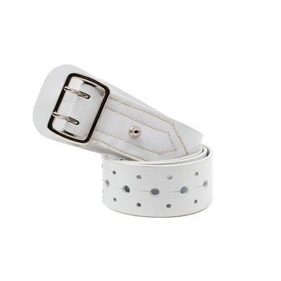 Ceinture FRANÇAISE défilé vinyle BLANC usagé