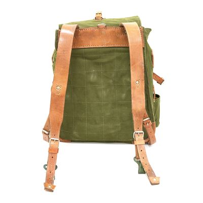 Sac à dos en toile roumain avec sangles en cuir, d'occasion Armée roumaine 91406620 2