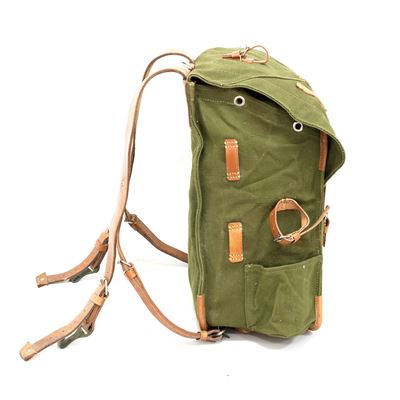 Sac à dos en toile roumain avec sangles en cuir, d'occasion Armée roumaine 91406620 3