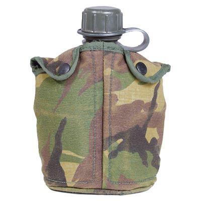 Bouteille de campagne hollandaise avec goulot et étui DPM usagée