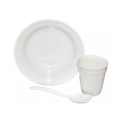 Vaisselle en plastique MEPAL, ensemble comprenant une tasse, une assiette et une cuillère, BLANC Armée danoise 91464350 2