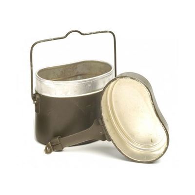 Vaisselle « LEDVINA » en aluminium, deux pièces, de type WH, d'origine roumaine, d'occasion. Armée roumaine 91464500 3