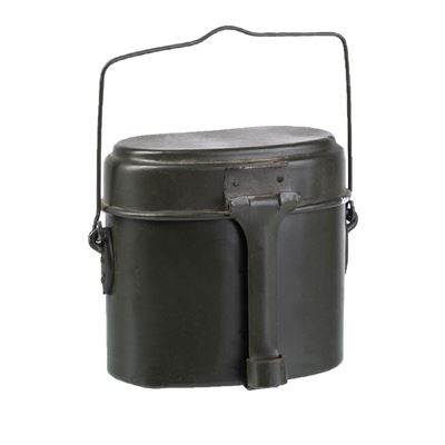 Vaisselle « LEDVINA » en aluminium, deux pièces, de type WH, d'origine roumaine, d'occasion.