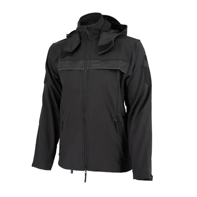 Veste softshell à capuche 2012 pour policiers militaires NOIRE