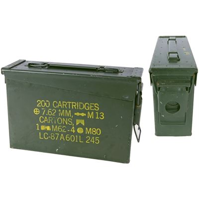 Caisse métallique pour munitions CAL.30 petite d'occasion Armée américaine 91592500 2