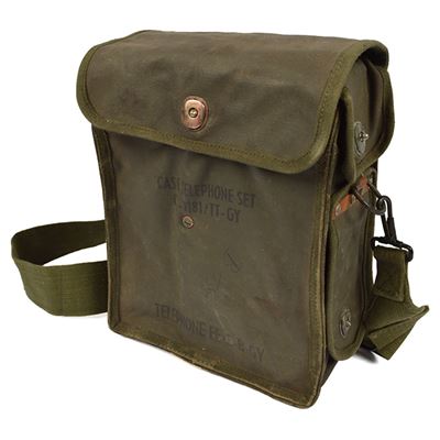Téléphone de campagne américain « EE8 » dans son étui en toile d'origine. Armée américaine 91810220 5