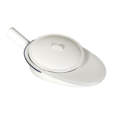 Bassin hospitalier émaillé avec couvercle