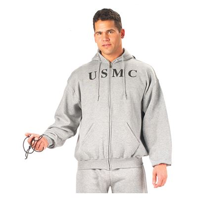 Sweat à capuche USMC avec fermeture éclair GRIS ROTHCO 9183 2