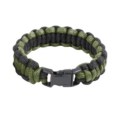 Bracelet SURVIVAL PARACORD OLIV-NOIR