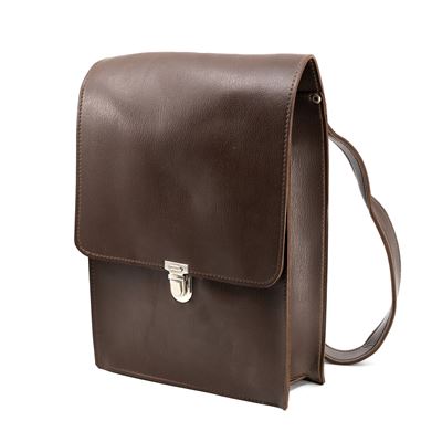 Sacoche pour documents RUMANNE à bandoulière en similicuir MARRON FONCÉ