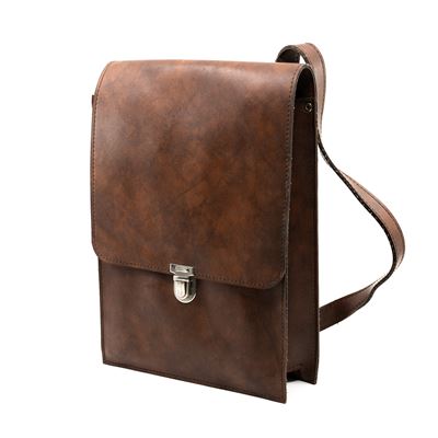 Sacoche pour documents RUMANNE à bandoulière en similicuir MARRON