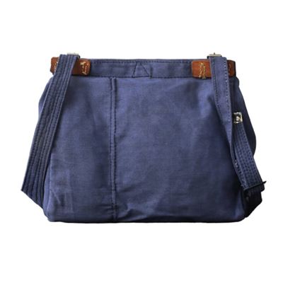 Sac à bandoulière « CHLEBNÍK » en toile roumaine avec sangles en cuir BLEU Armée roumaine 925326LE 2