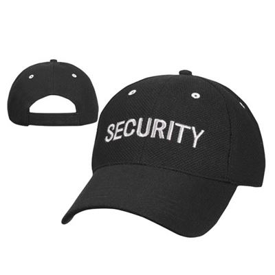 Casquette de baseball avec inscription argentée « SECURITY » NOIRE
