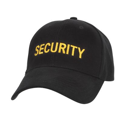 Casquette de baseball jaune avec inscription « SECURITY » NOIR