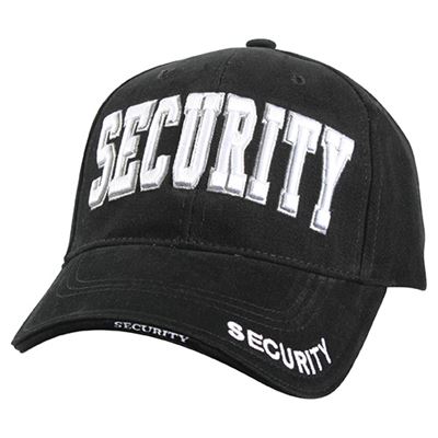 Casquette DELUXE SECURITY « inscription blanche » baseball NOIRE