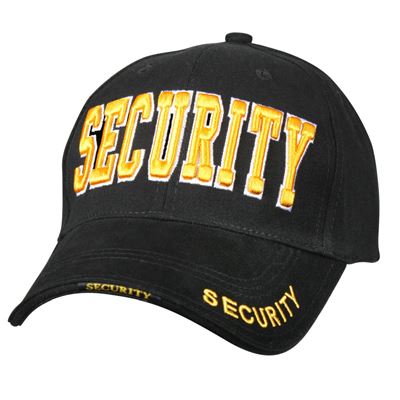 Casquette DELUXE SECURITY « inscription jaune » baseball NOIRE