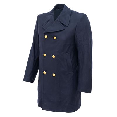 Manteau ITALIEN en laine à double boutonnage BLEU