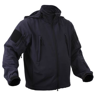 Veste TACTICAL à capuche softshell BLEU FONCÉ