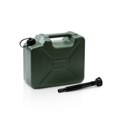 Bidon en plastique ARMY avec tube verseur 10 litres VERT
