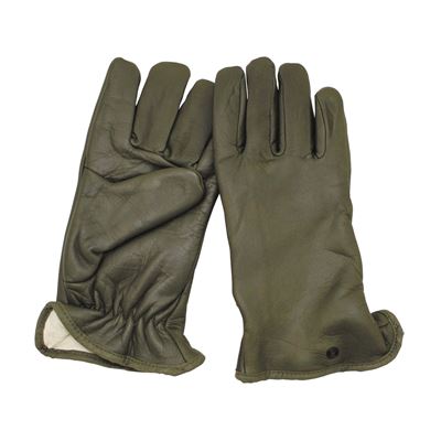Gants FRANÇAIS avec doublure en cuir VERT