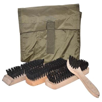 Set de brosses pour l'entretien des chaussures BW pochette avec velcro utilisé Bundeswehr 9620301 2