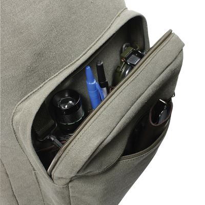 Sac à dos VINTAGE TEARDROP éléments en cuir VERT ROTHCO 9666 3