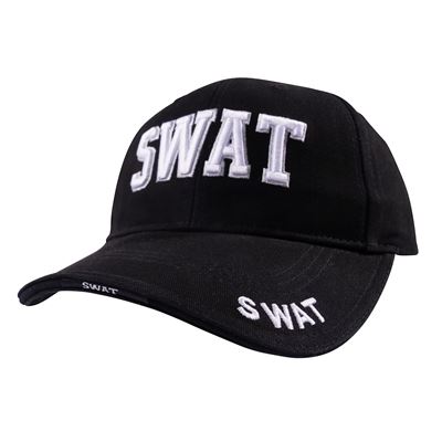 Casquette de baseball DELUXE avec broderie SWAT NOIRE