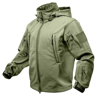 Veste TACTICAL à capuche softshell VERTE