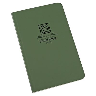 Bloc-notes imperméable TACTICAL Field Book VERT