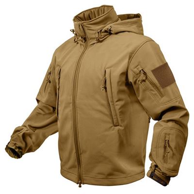 Veste TACTICAL à capuche softshell COYOTE