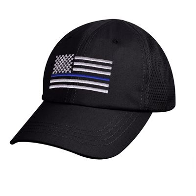 Casquette drapeau américain MAILLÉE avec ligne bleue NOIR