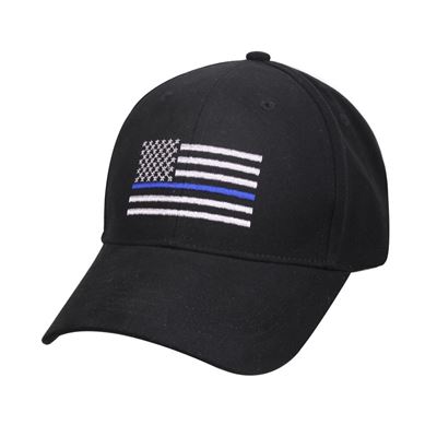 Casquette baseball drapeau américain avec ligne bleue NOIR