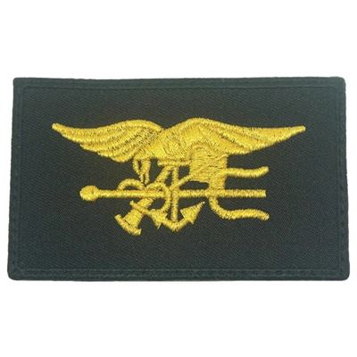 Écusson NAVY SEAL velcro NOIR avec broderie dorée