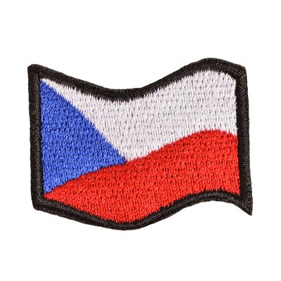 Écusson drapeau tchèque flottant COULEUR