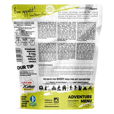 Poulet KORMA avec riz basmati PORTION 110 g/400 g - plat cuisiné déshydraté ADVENTURE MENU AM203 2