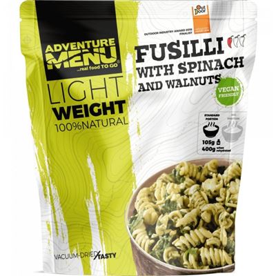 Fusilli aux épinards et aux noix PORTIONS 105 g/400 g - plat cuisiné déshydraté